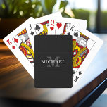 Jeu De Cartes Élégant Noir Monogramme Nom Personnalisé<br><div class="desc">Customisez le texte et créez facilement vos cartes personnalisées. Cliquez sur MODIFIER pour modifier la couleur du texte ou la couleur de l'arrière - plan. Vous pouvez TRANSFÉRER ce DESIGN sur d'autres produits Zazzle et l'ajuster à la plupart des articles Zazzle. Les conceptions Studio standard sont faites dans des graphiques...</div>