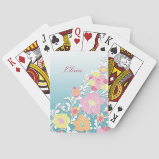 Jeu De Cartes Élégant Pastel sculpté Floral Personnalisé