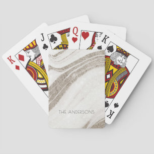 Jeu De Cartes Élégant Porte en marbre or pâle Abstrait