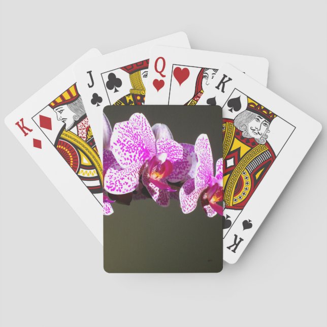 Jeu De Cartes Élégant rose fleurs tropicales orchidées (dos)