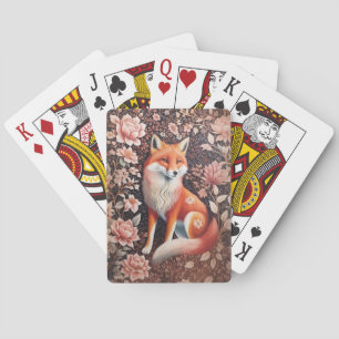 Jeu De Cartes Elégant rose Floral Fox William Morris Inspiré