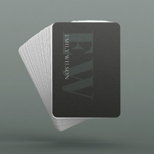 Jeu De Cartes Élégant rustique foncé vert foncé Monogramme noir