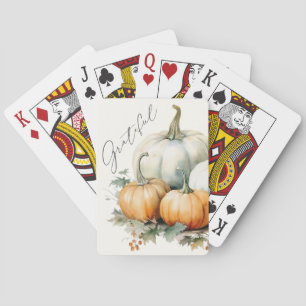 Jeu De Cartes Élégant Script Gratuit Citrouille Rustique