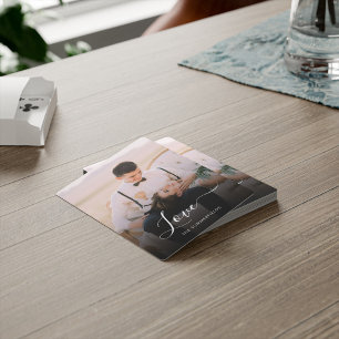 Jeu De Cartes Élégant Script Newlyweds Photo Mariage Swag