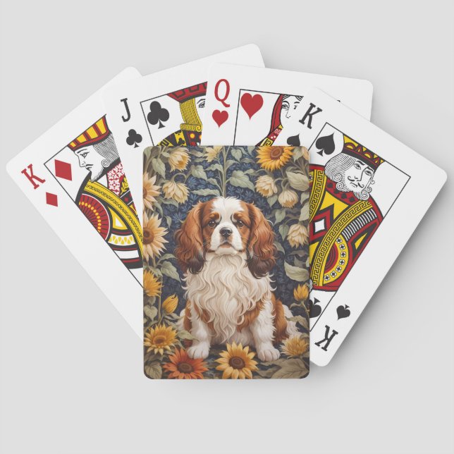 Jeu De Cartes Élégant tournesol Cavalier King Charles Spaniel (dos)