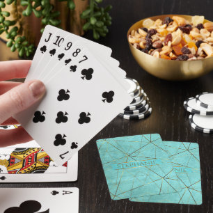 Jeu De Cartes Elégant Turquoise et Or Abstrait moderne