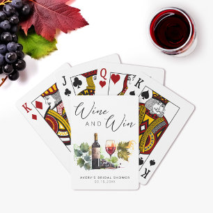 Jeu De Cartes Élégant vin et Win Aquarelle