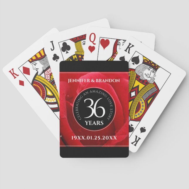 Jeu De Cartes Élégante célébration du 36e anniversaire du Mariag (dos)