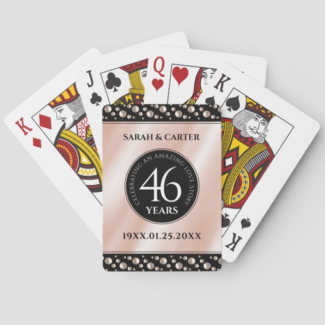 Jeu De Cartes Élégante célébration du 46e anniversaire du Mariag (dos)