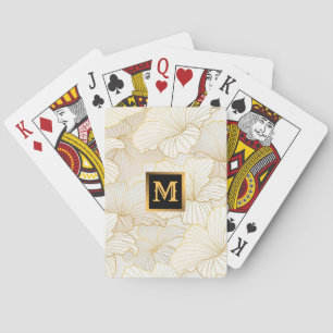 Jeu De Cartes Elégante collection moderne or blanc ligne florale