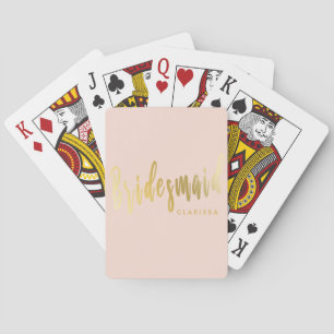 Jeu De Cartes Élégante femme de chambre rose et or