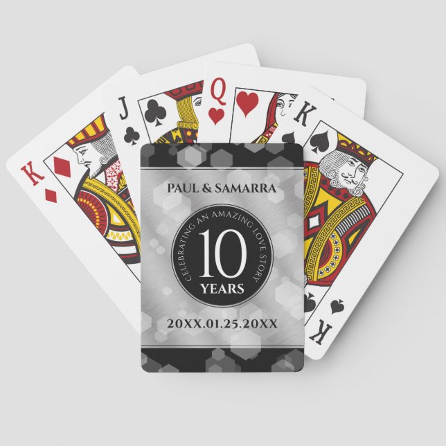 Jeu De Cartes Élégante fête du 10e anniversaire du Mariage de Ti (dos)