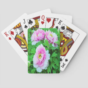 Jeu De Cartes Élégante pivoine d'arbre rose avec centre jaune