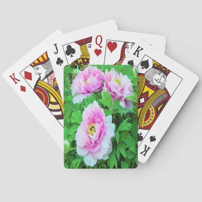 Jeu De Cartes Élégante pivoine d'arbre rose avec centre jaune (dos)