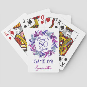 Jeu De Cartes Elégante Purple Cheers à 80 Anniversaire Fête