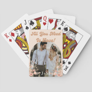 Jeu De Cartes élégante retro botanique boho photo mariage faveur