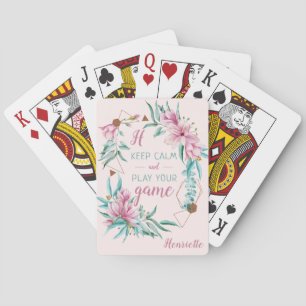 Jeu De Cartes Élégante typographie florale girly citation monogr