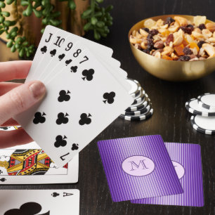 Jeu De Cartes Élégants Snazzy Rayures Violettes Personnalisé
