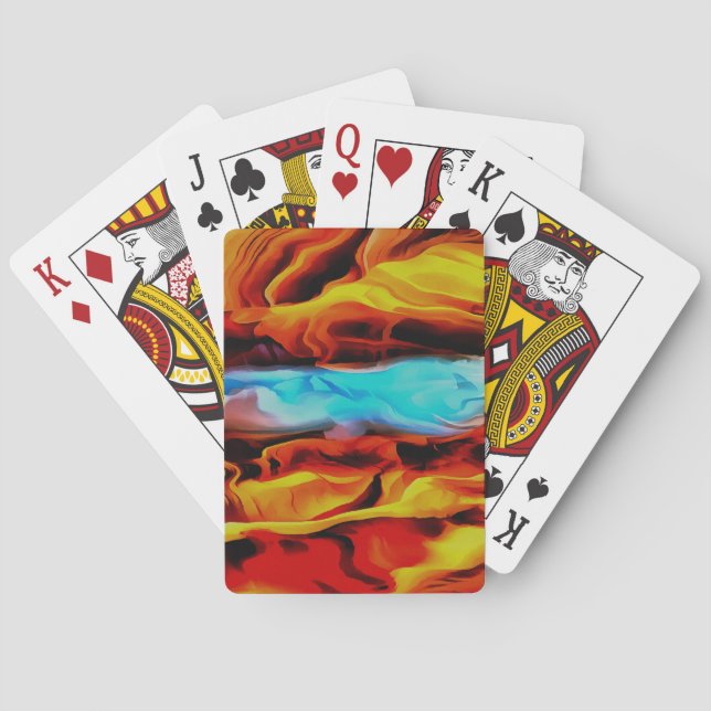 Jeu De Cartes Eléments Chauds Et Froids Acrylique Verser Abstrai (dos)