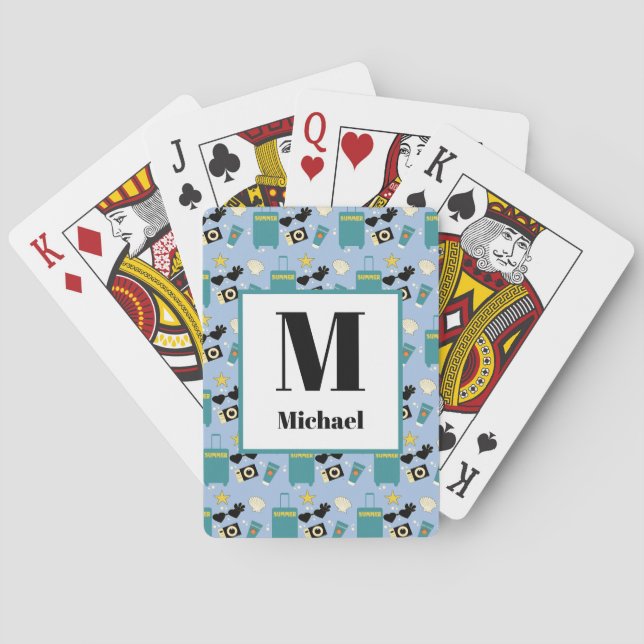 Jeu De Cartes Éléments mignons de vacances d'été (dos)