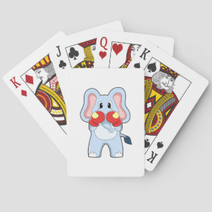 Jeu De Cartes Éléphant à la boxe avec des gants de boxe