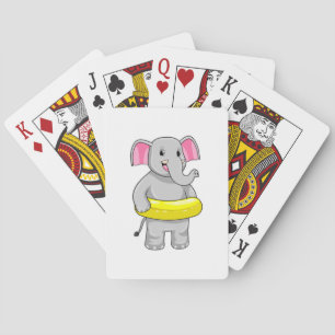 Jeu De Cartes Eléphant à nager avec Lifebuoy