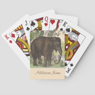 Jeu De Cartes Eléphant antique dans la jungle Imprimer