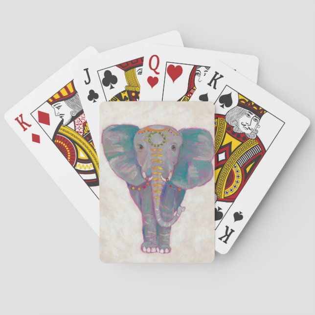 Jeu De Cartes Éléphant asiatique de zen (dos)
