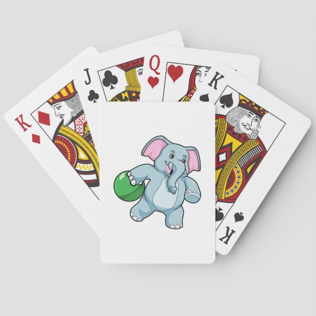 Jeu De Cartes Elephant at Bowling with Bowling ball (dos)