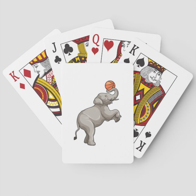 Jeu De Cartes Éléphant avec ballon de basket (dos)