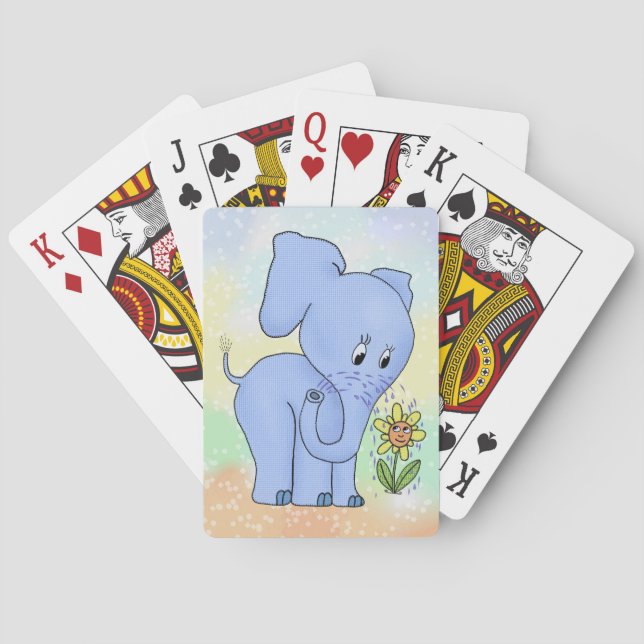 Jeu De Cartes Éléphant avec fleur (dos)
