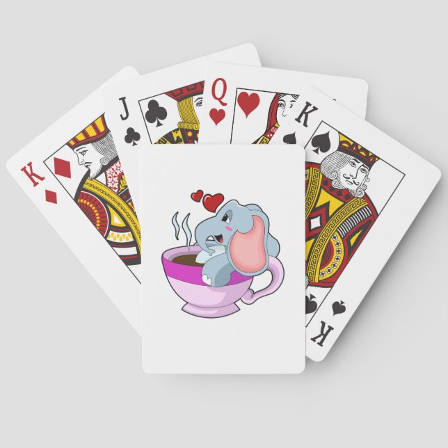 Jeu De Cartes Elephant avec la coupe du café (dos)