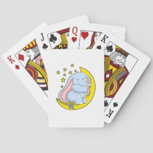 Jeu De Cartes Eléphant avec lune et étoiles