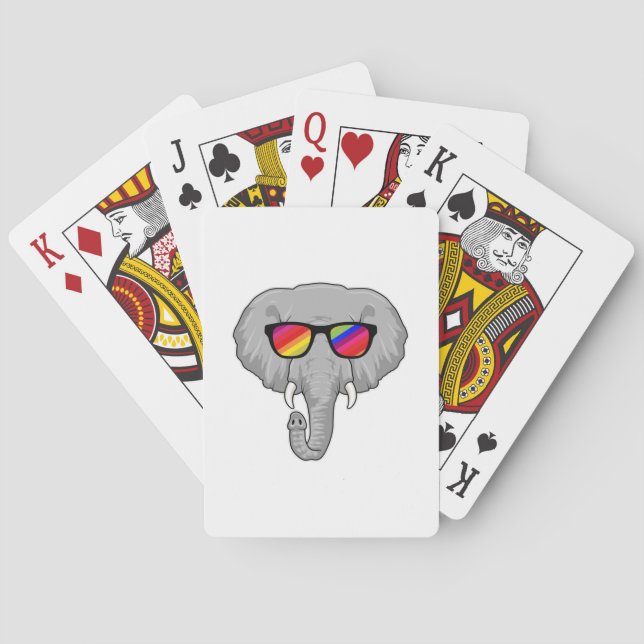 Jeu De Cartes Eléphant avec lunettes de soleil (dos)