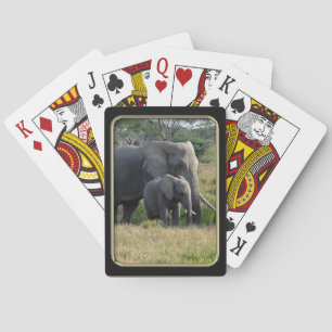 Jeu De Cartes Elephant Baby and Mom Photo Art Jouer des cartes