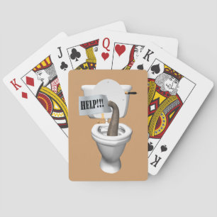 Jeu De Cartes Éléphant coincé dans les toilettes