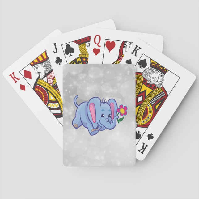 Jeu De Cartes Éléphant de dessin animé mignon (dos)