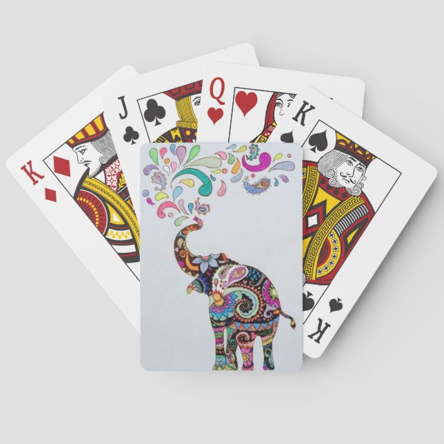 Jeu De Cartes Éléphant de mandala (dos)