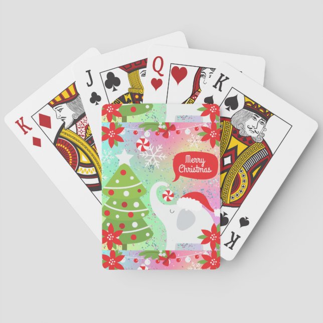 Jeu De Cartes Eléphant de Noël blanc (dos)