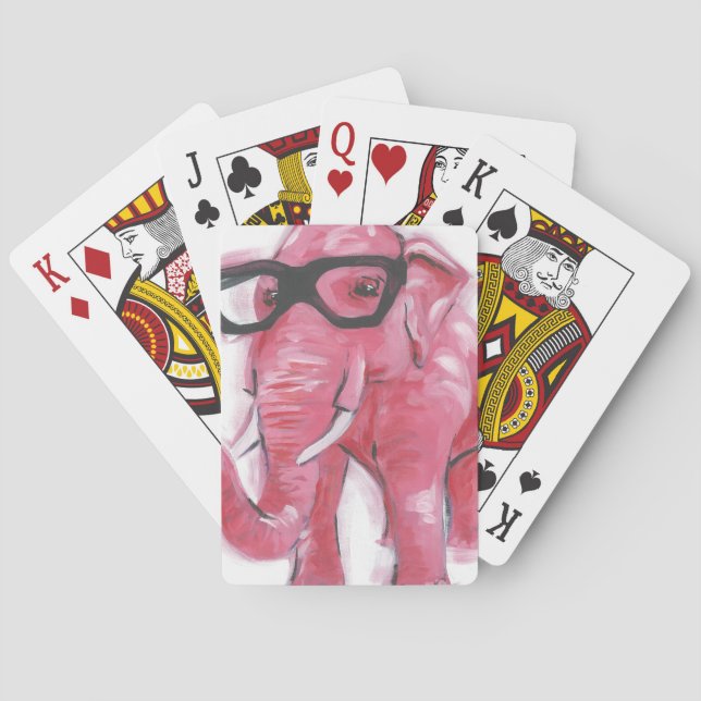 Jeu De Cartes Éléphant rose pimpant de l'animal | dans des (dos)