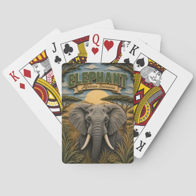 Jeu De Cartes Éléphant Savane Africaine POPCUT (dos)