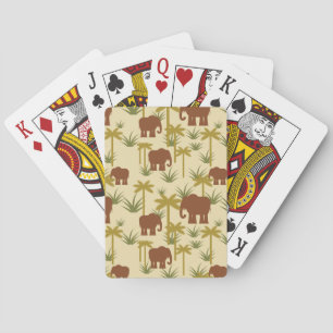 Jeu De Cartes Éléphants Et Palmiers Au Camouflage