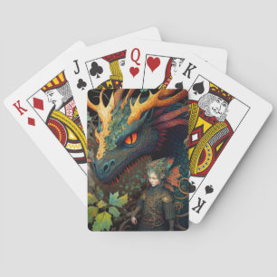 Jeu De Cartes Elf Et Dragon Imaginaire Art