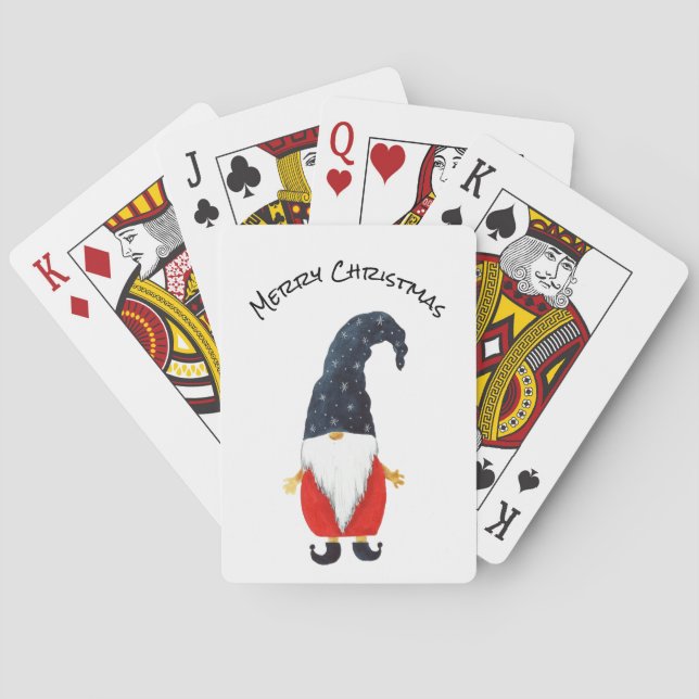 Jeu De Cartes Elfe de Noël, Gnome avec Casquette bleu Jouer des  (dos)