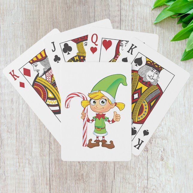 Jeu De Cartes Elfe Vert Fille Avec Sucre de canne Jouer Des Cart (Créateur téléchargé)