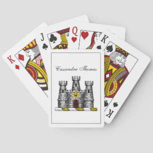 Jeu De Cartes Emblème de château héraldique vintage Blason Crest