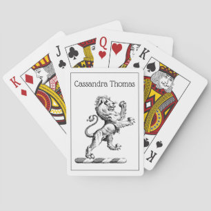 Jeu De Cartes Emblème de crête au lion héraldique debout