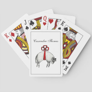 Jeu De Cartes Emblème de crête de mouton de bélier à laine ruban