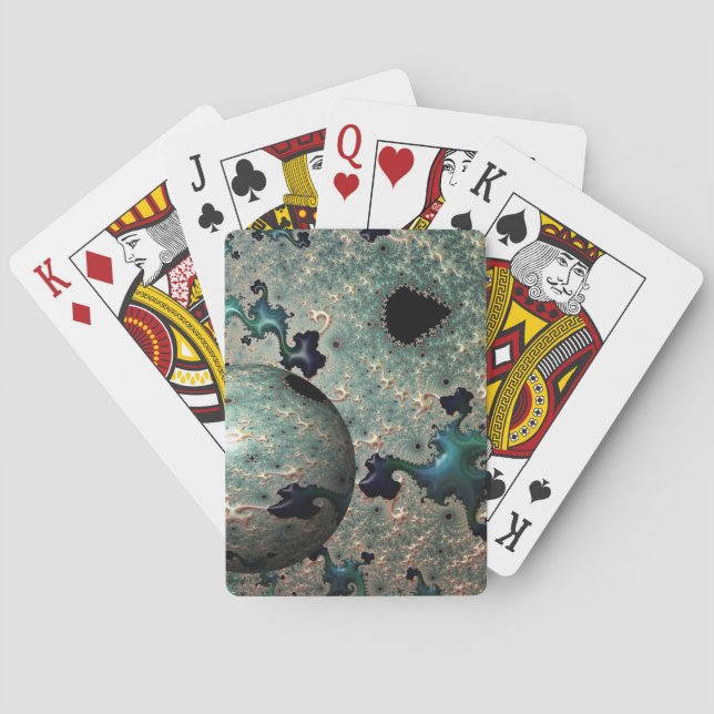 Jeu De Cartes Emerald et Gold Mandelbrot avec sphère (dos)
