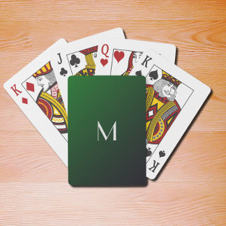 Jeu De Cartes Emerald Green Gradient - monogramme gras